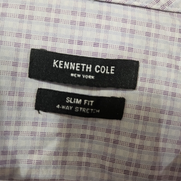 Kenneth Cole Reaction Blue And Purple Plaid Button Down Shirt! - Picture 2 of 6